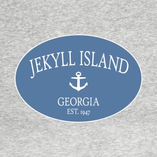 Jekyll Island Georgia Sea Islands Anchor Coastal Blue T-Shirt